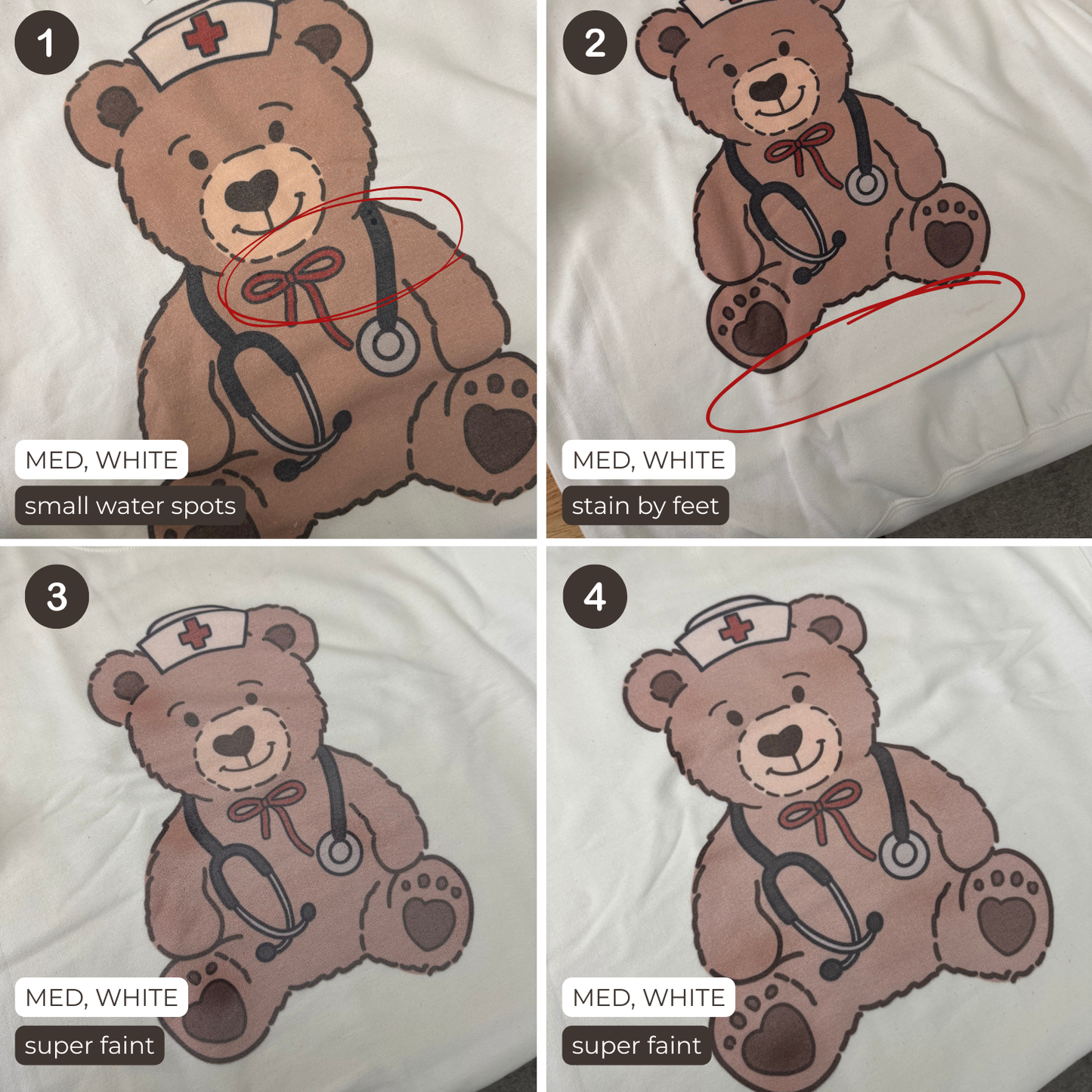 Nurse Teddy Crewnecks - Multiple (MISPRINTS)