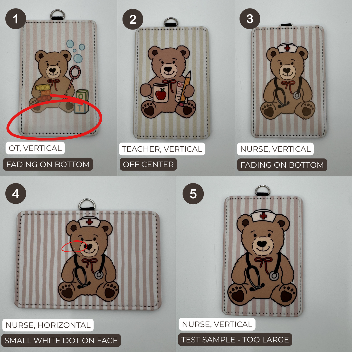 Teddy Bear ID Badge Holder (MULTIPLE)