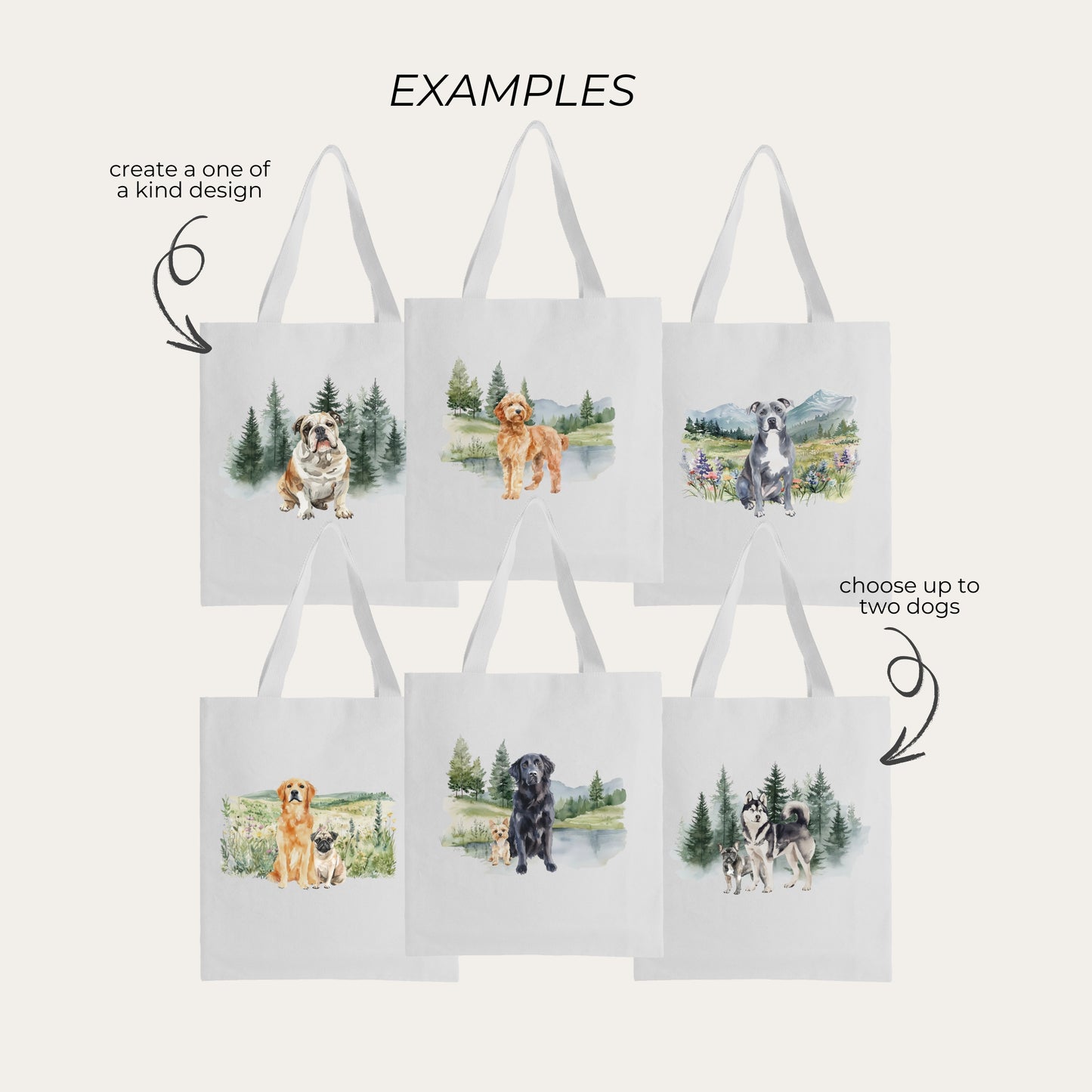 Customizable Dog Tote Bag