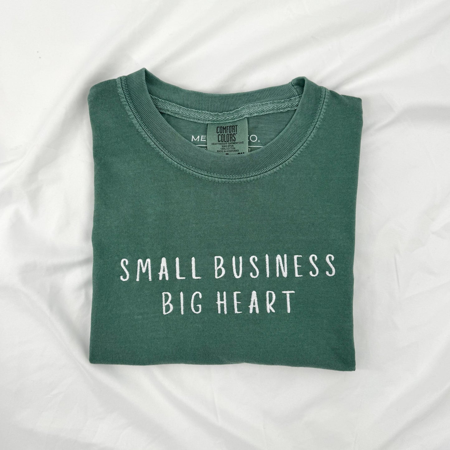 Small Business Big Heart Embroidered T-Shirt