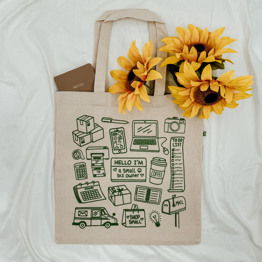 Small Business Doodles Tote Bag