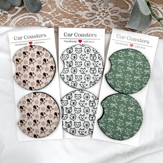 Cat & Dog Car Coasters
