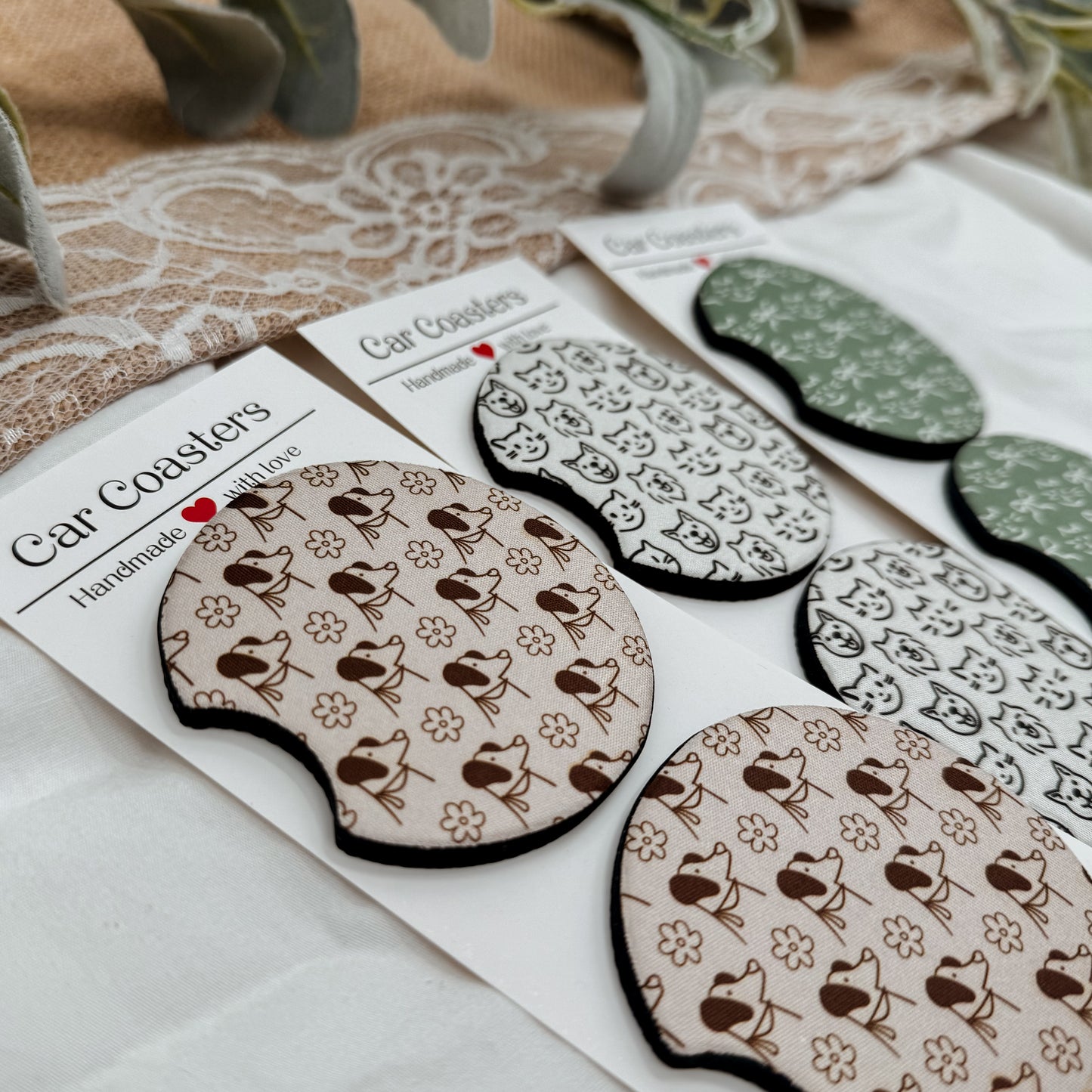 Cat & Dog Car Coasters