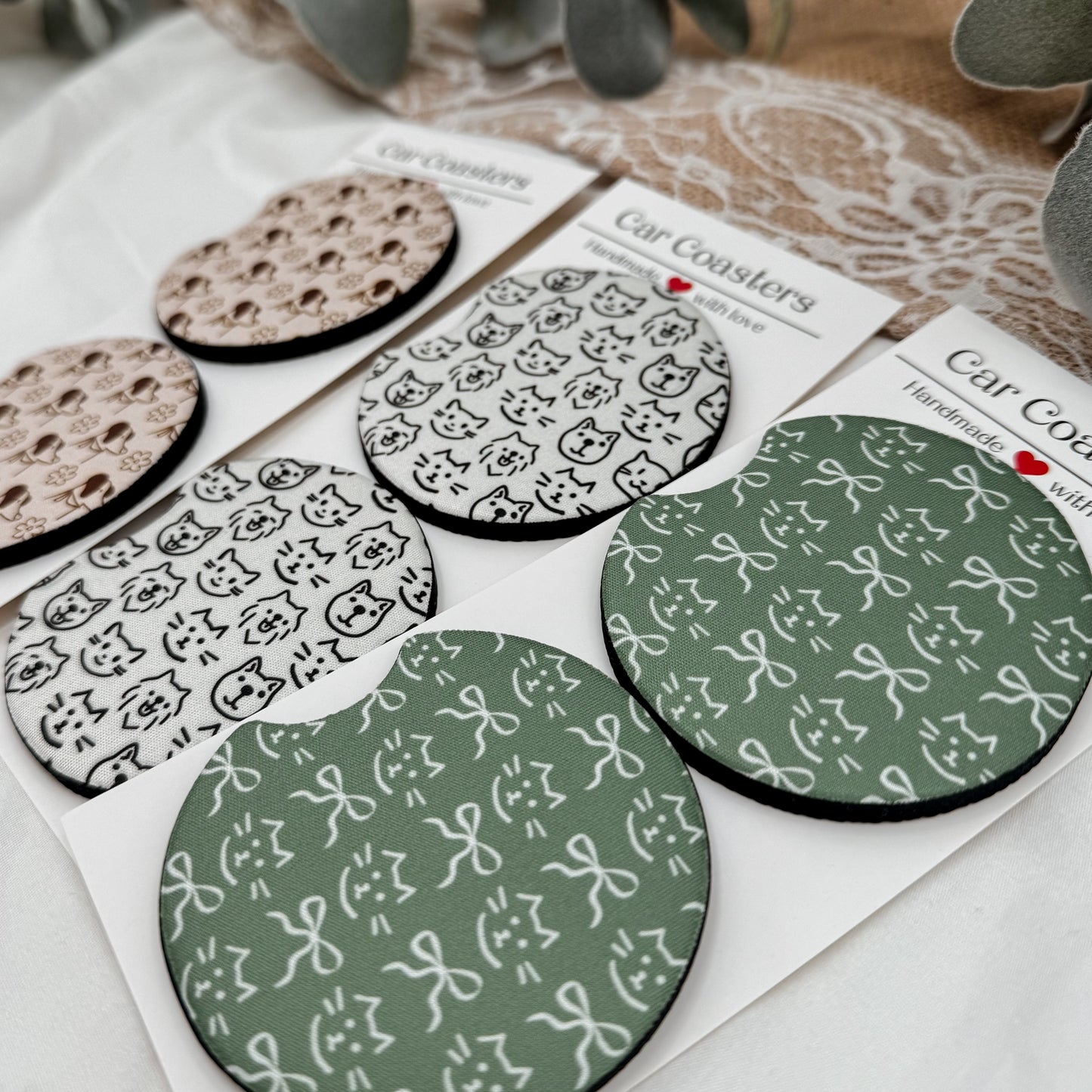 Cat & Dog Car Coasters