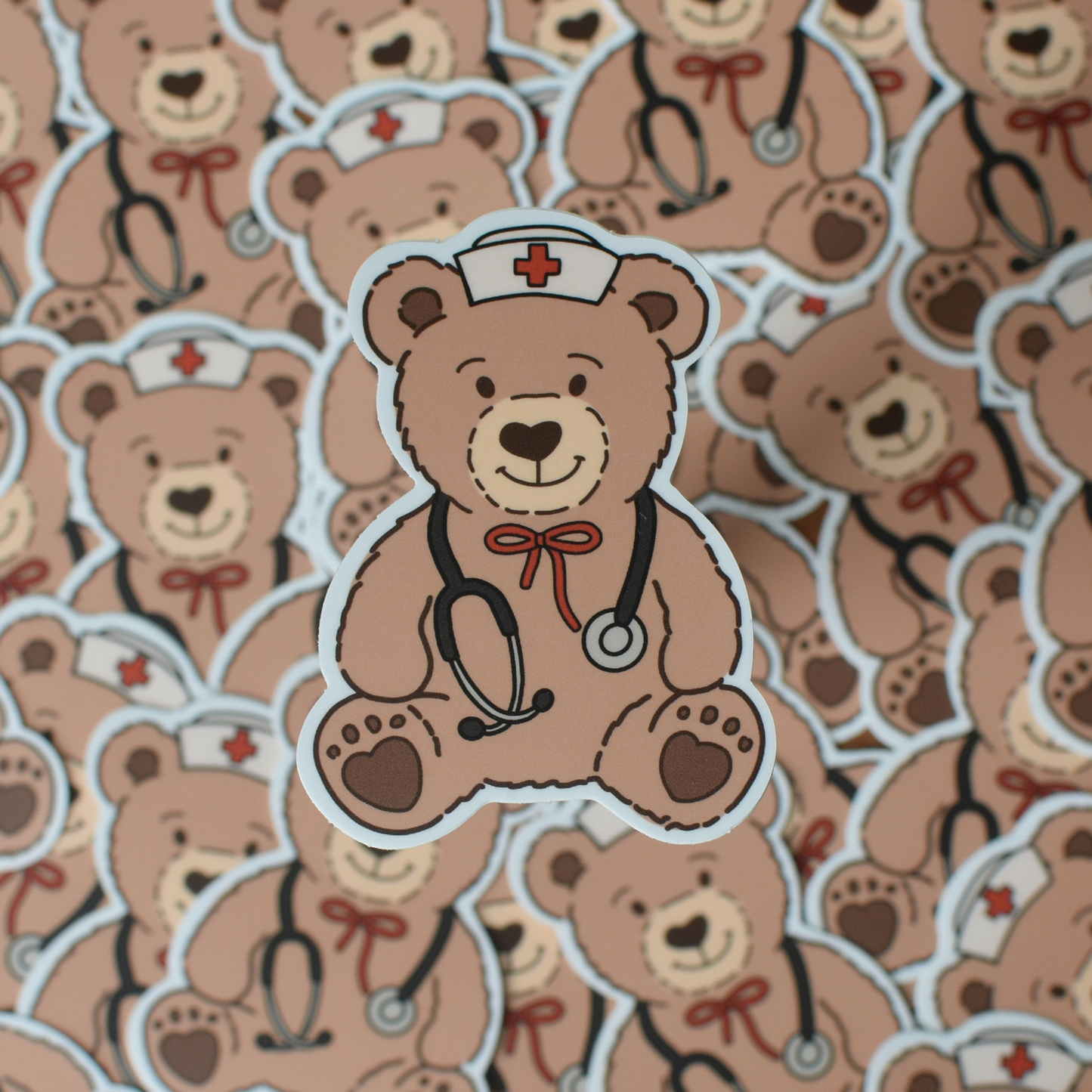 Nurse Teddy Bear Sticker
