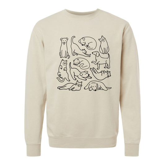 Cat & Dog Doodles Crewneck