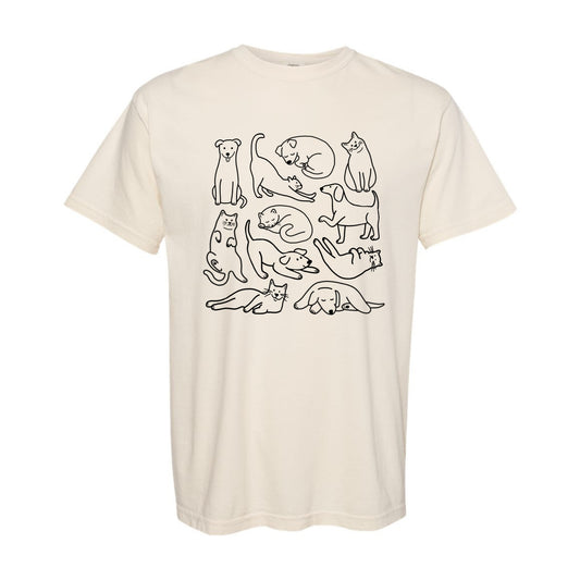 Cat & Dog Doodles T-Shirt