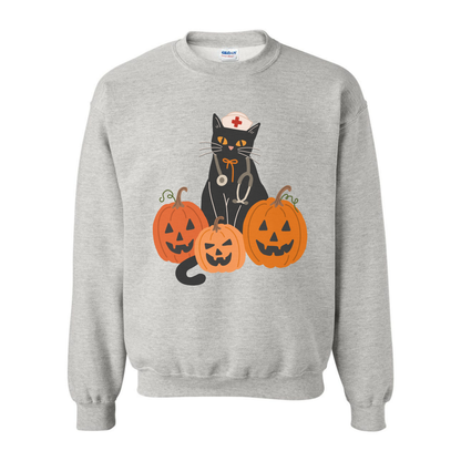 Nurse Cat Halloween Crewneck