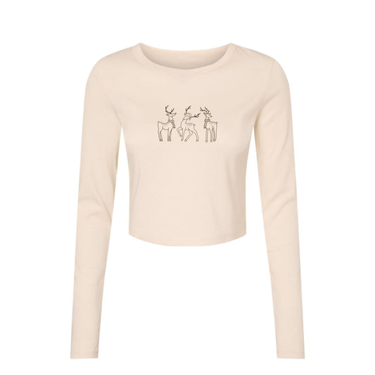 Reindeer Cropped Long Sleeve