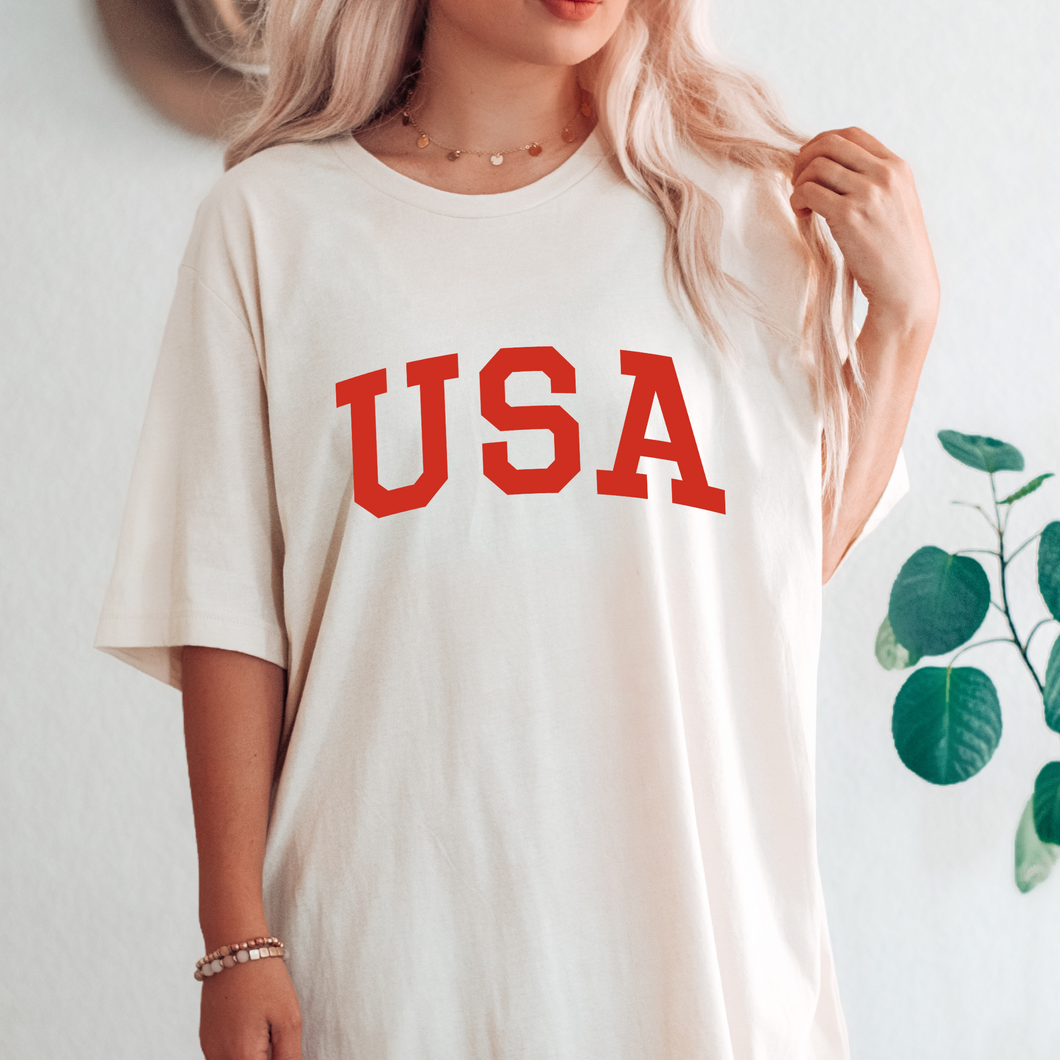 USA Fourth of July Screen Print Transfer - Red