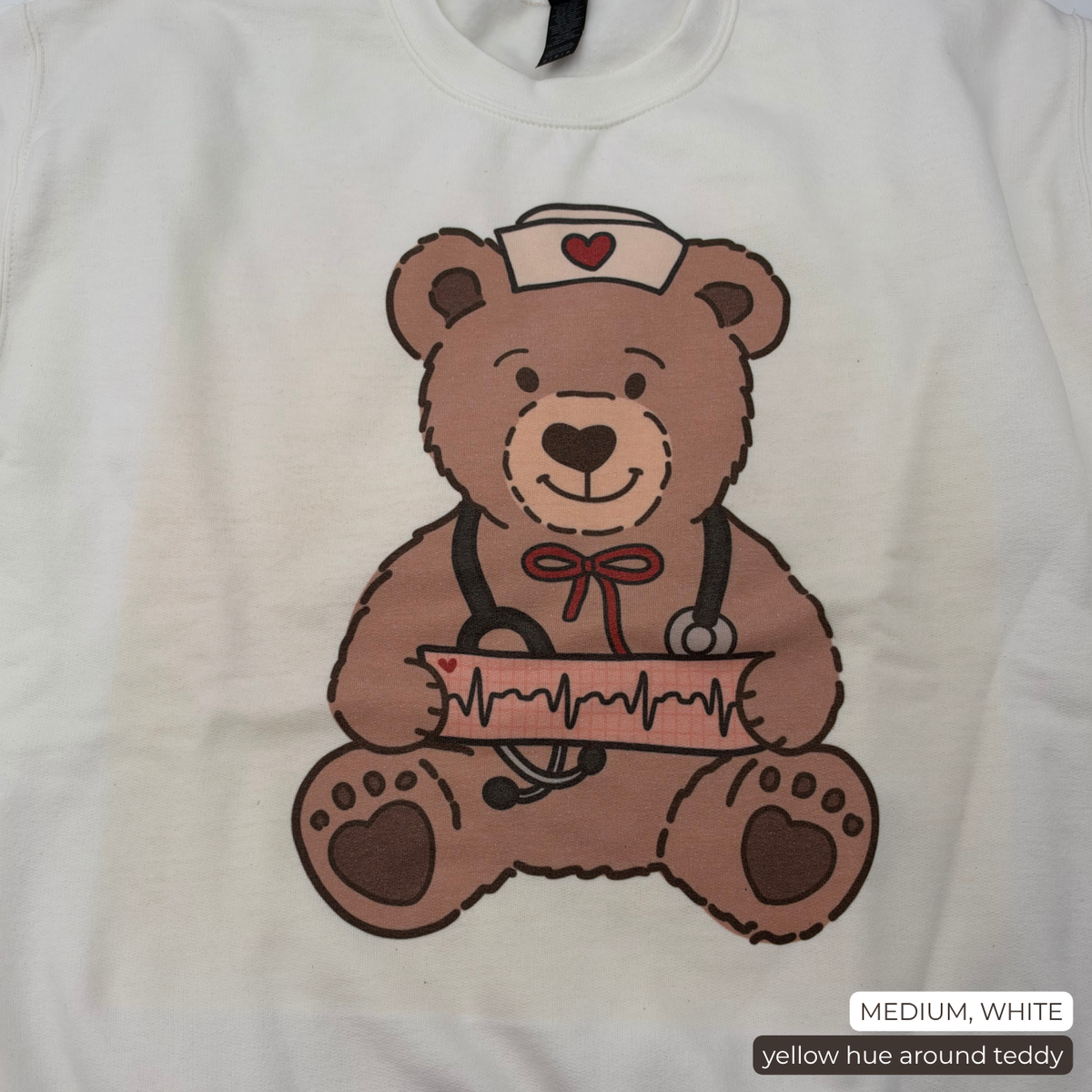 Cardiac Nurse Teddy Bear Crewneck MISPRINT (MEDIUM)
