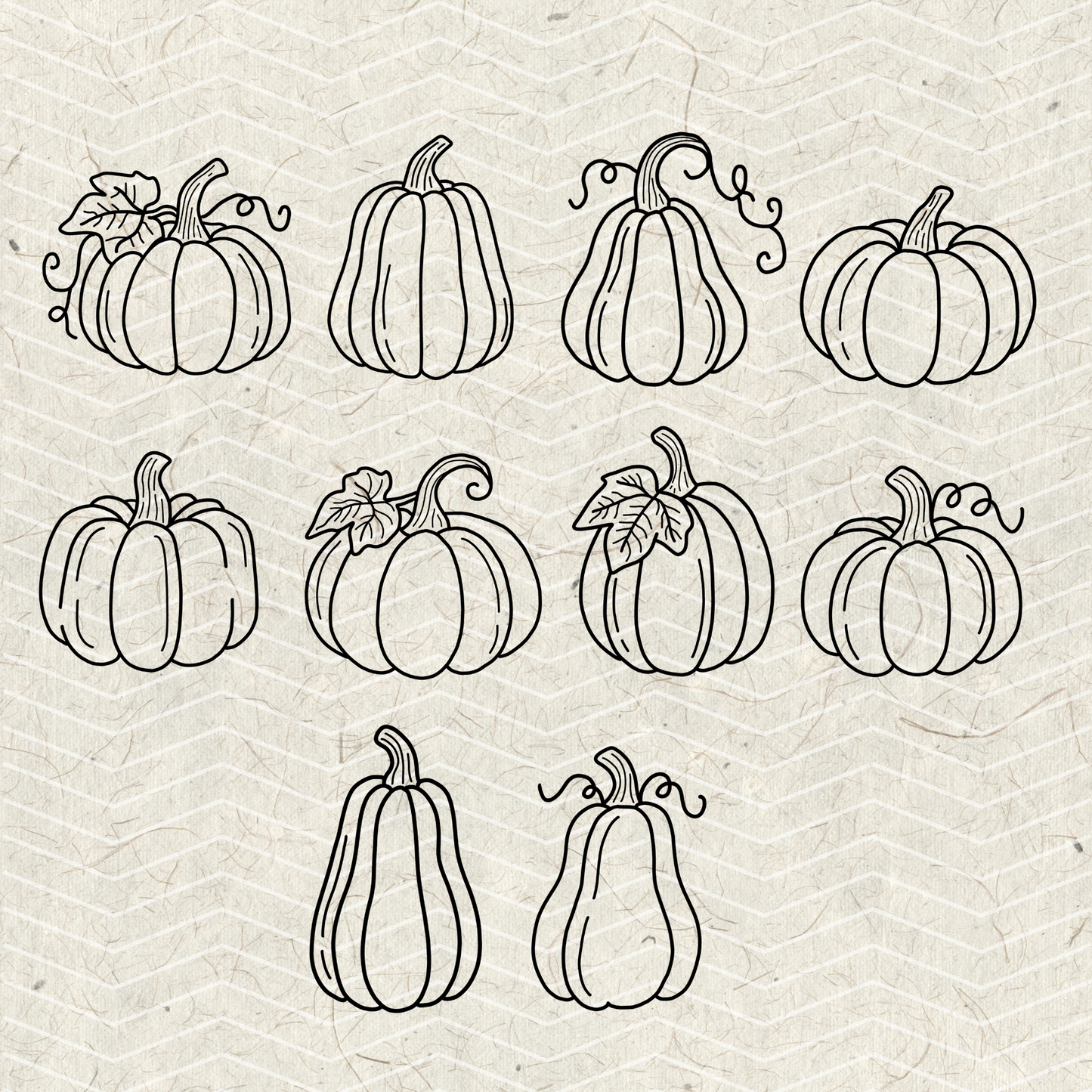 Fall Pumpkin Doodles PNG