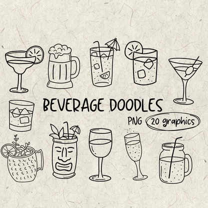 Beverage Doodles PNG