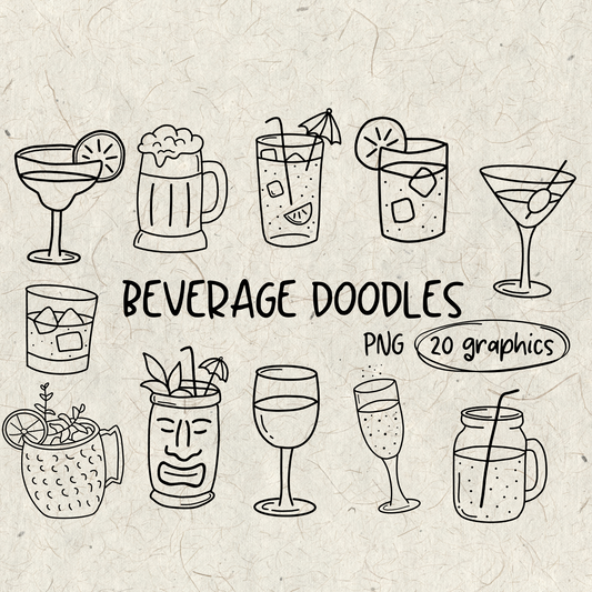 Beverage Doodles PNG