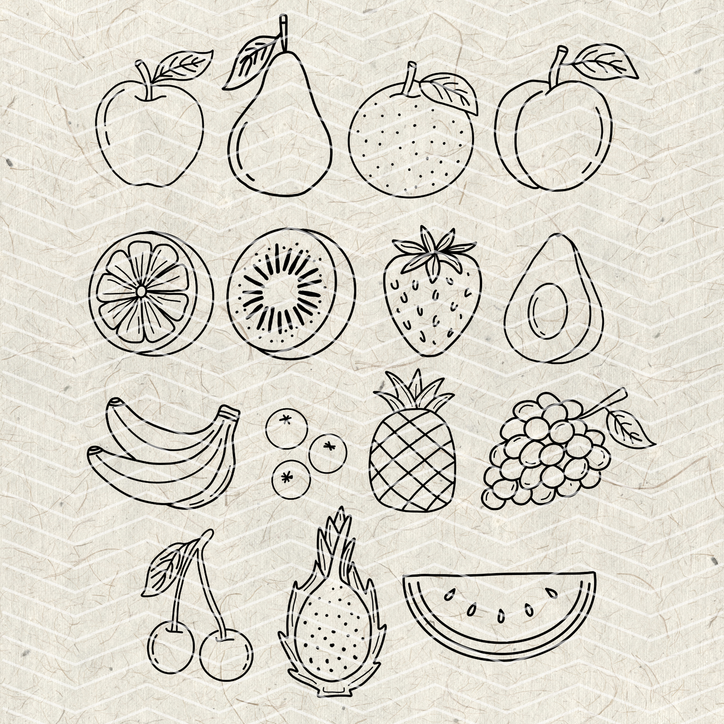 Fruit Doodles PNG