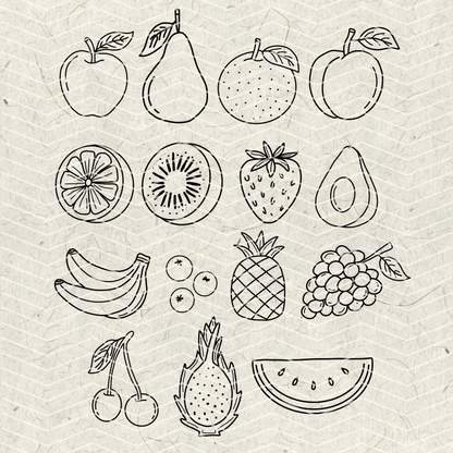 Fruit Doodles PNG