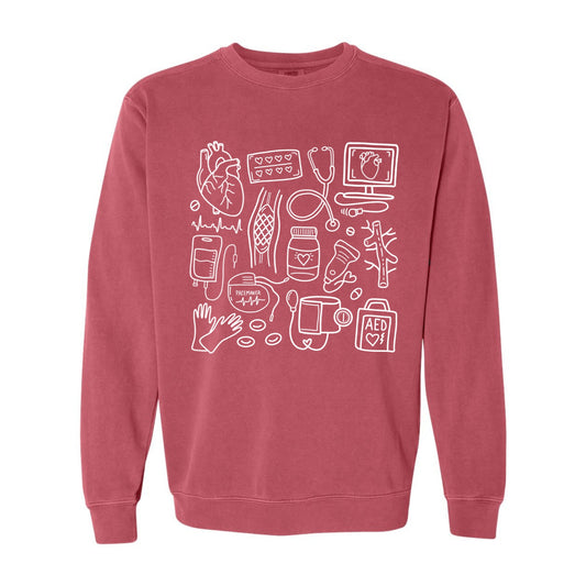 Cardiac Doodles Crewneck