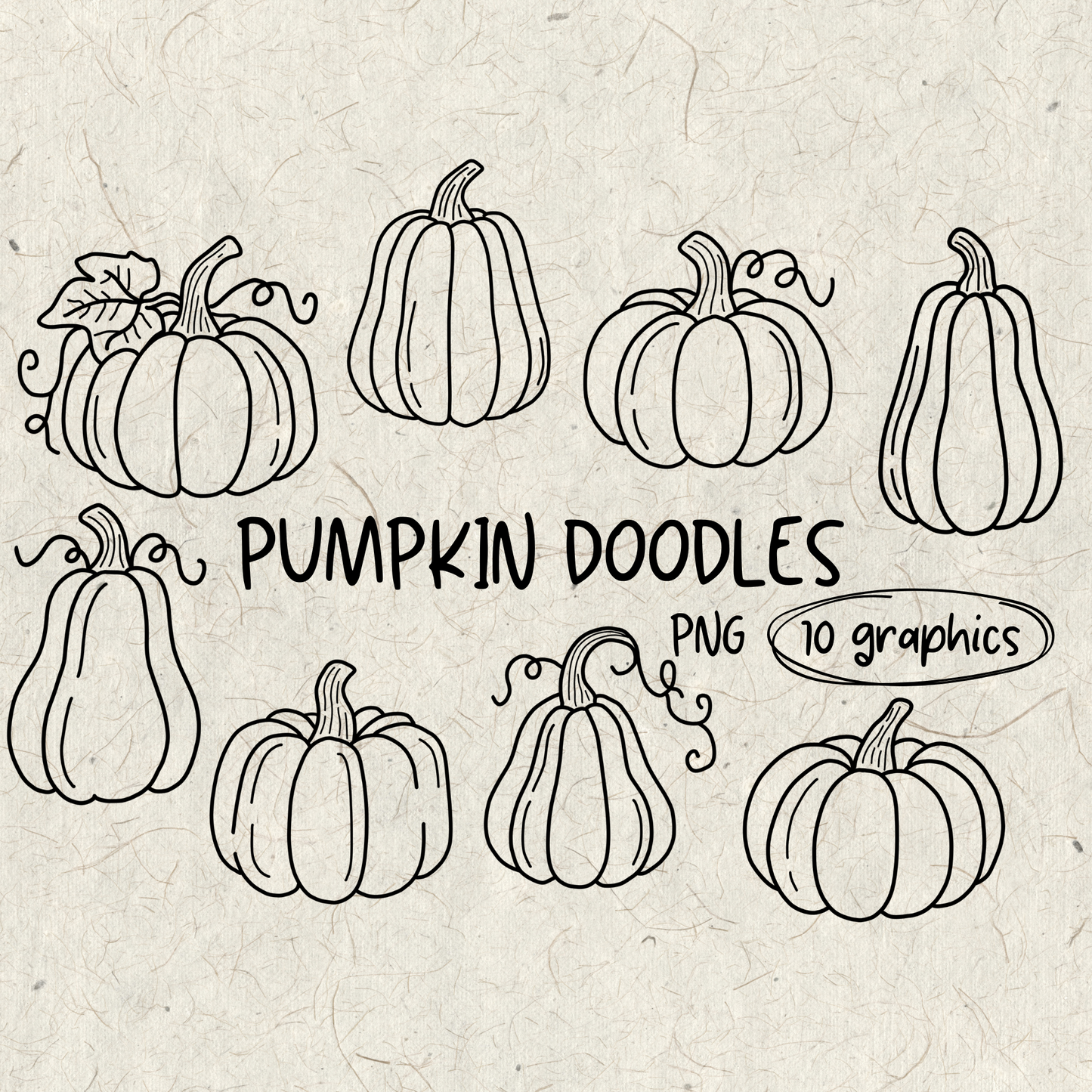 Fall Pumpkin Doodles PNG