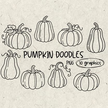 Fall Pumpkin Doodles PNG