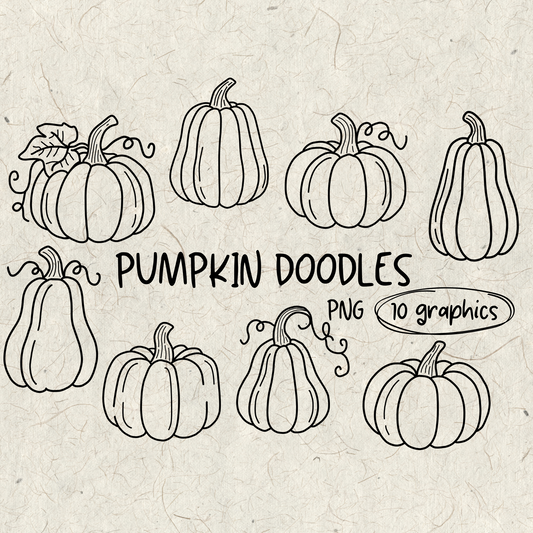 Fall Pumpkin Doodles PNG