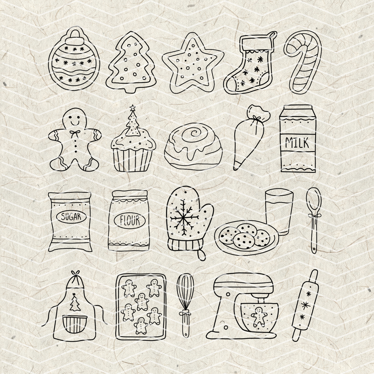 Christmas Baking Doodles PNG