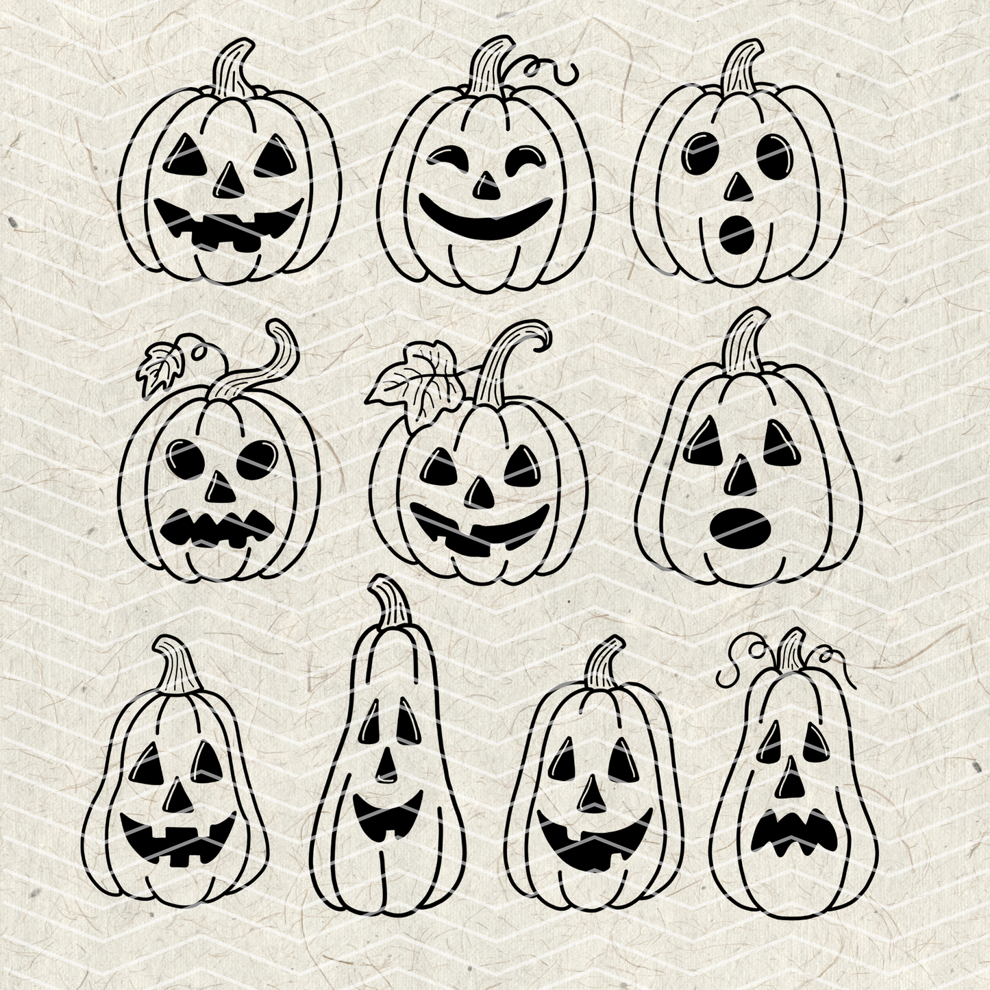 Jack-O-Lantern Pumpkin Doodles PNG