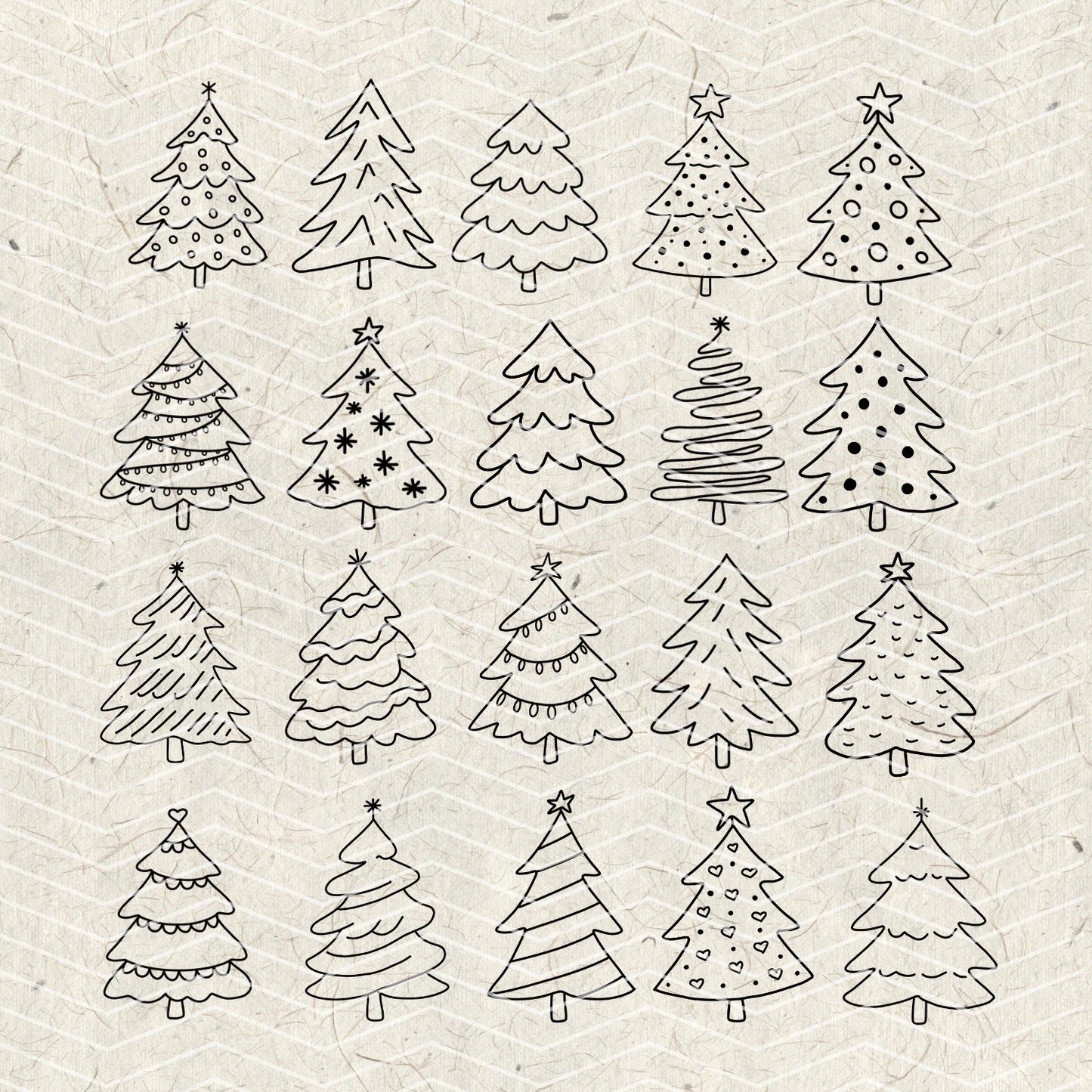 Christmas Tree Doodles PNG