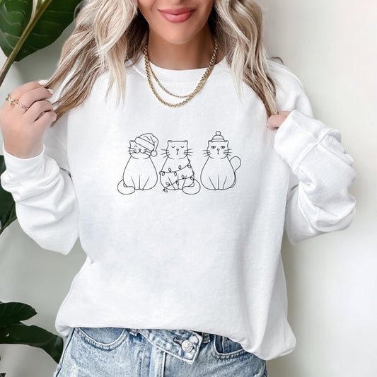Christmas Cats Screen Print Transfer