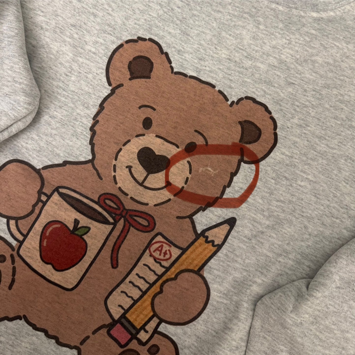 Teacher Teddy Bear Crewneck (MEDIUM)