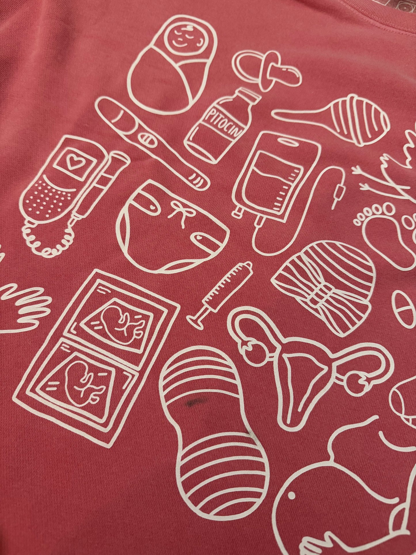 Labor & Delivery Doodles Crewneck Misprint (LARGE)