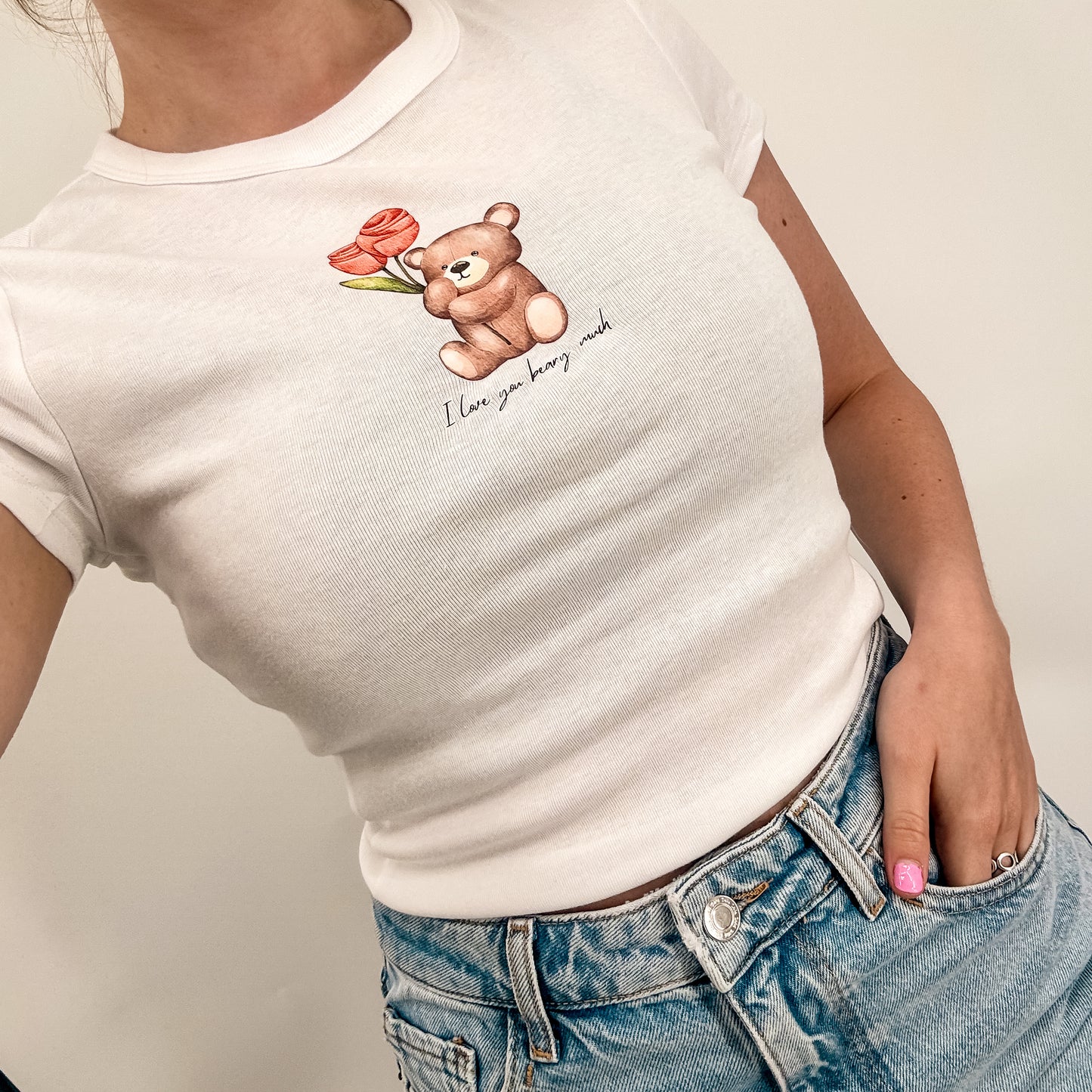 I Love You Beary Much Cropped Tee