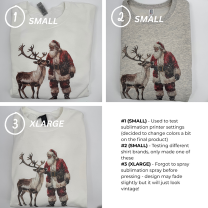 Santa & Reindeer Crewneck (MISPRINTS)