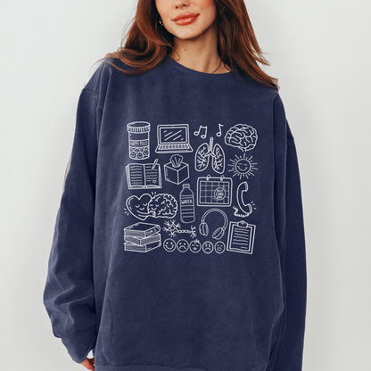 Mental Health Doodles Crewneck