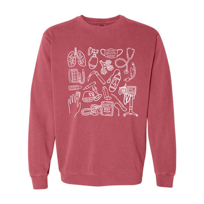 Respiratory Therapy Doodles Crewneck