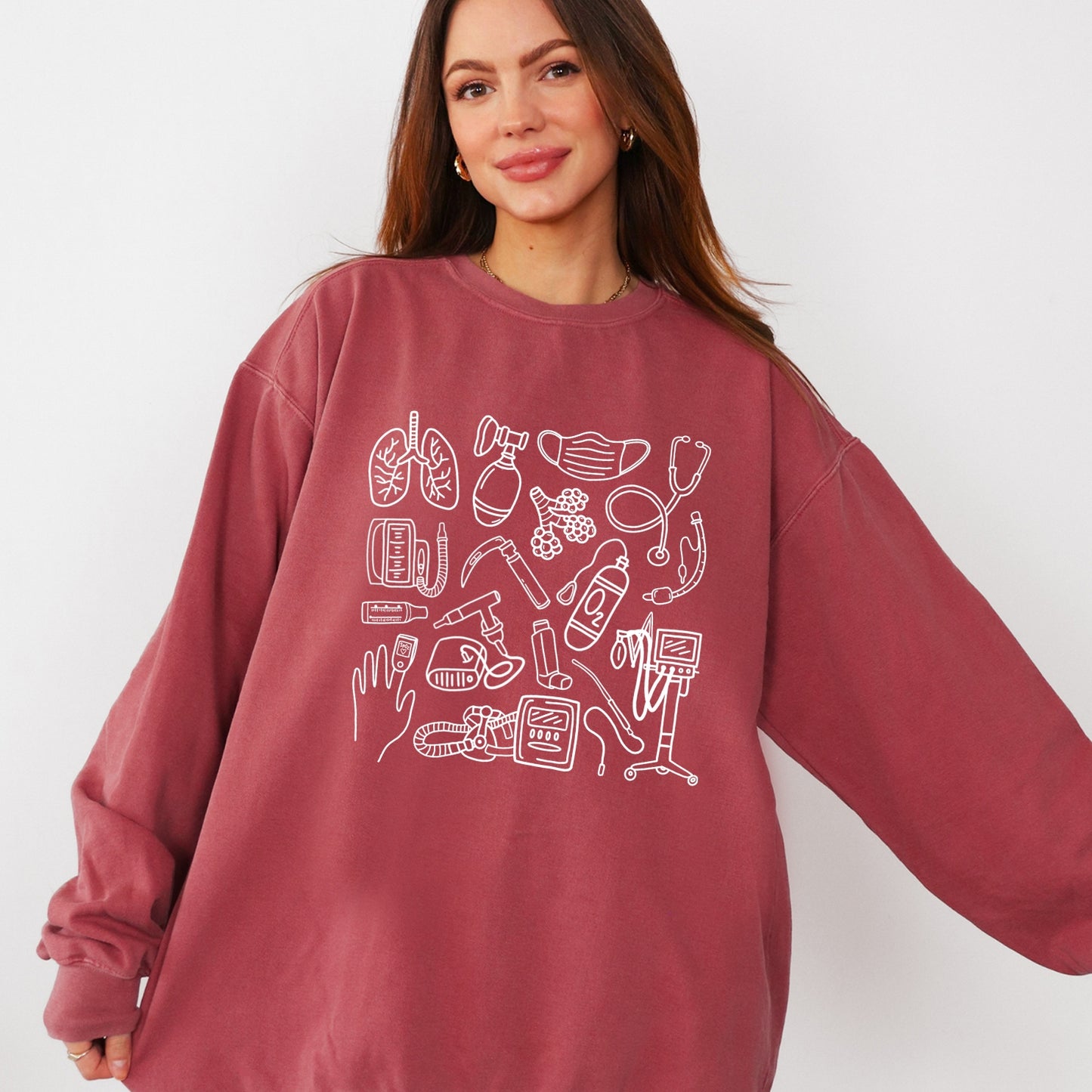 Respiratory Therapy Doodles Crewneck