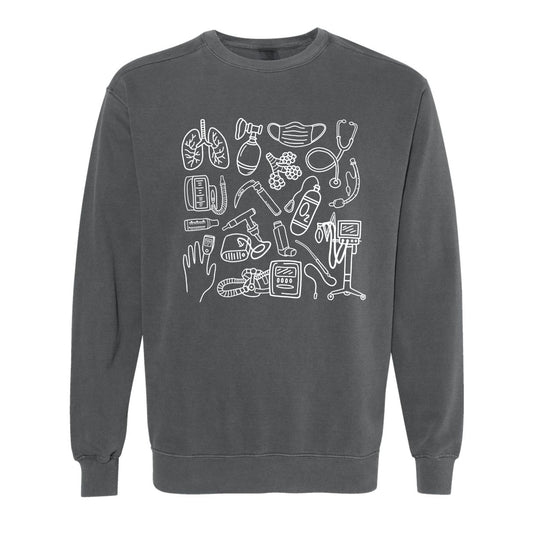 Respiratory Therapy Doodles Crewneck