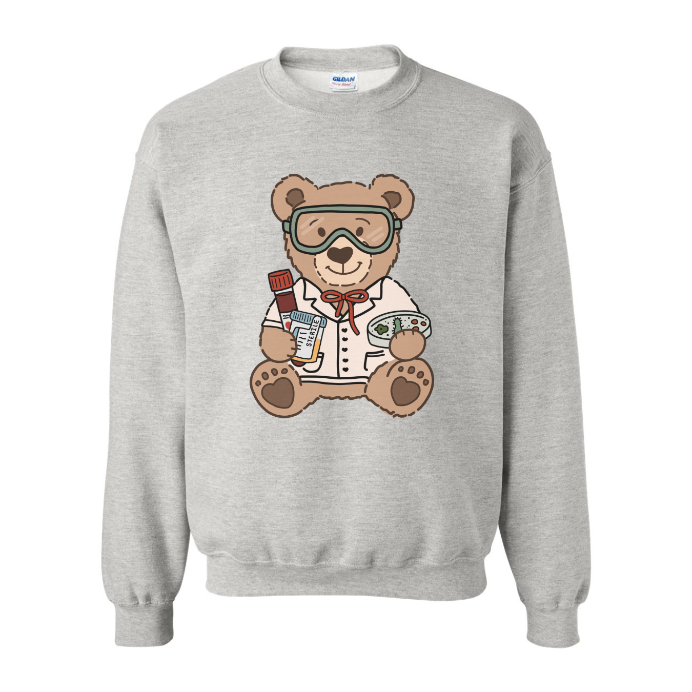 Medical Lab Teddy Bear Crewneck