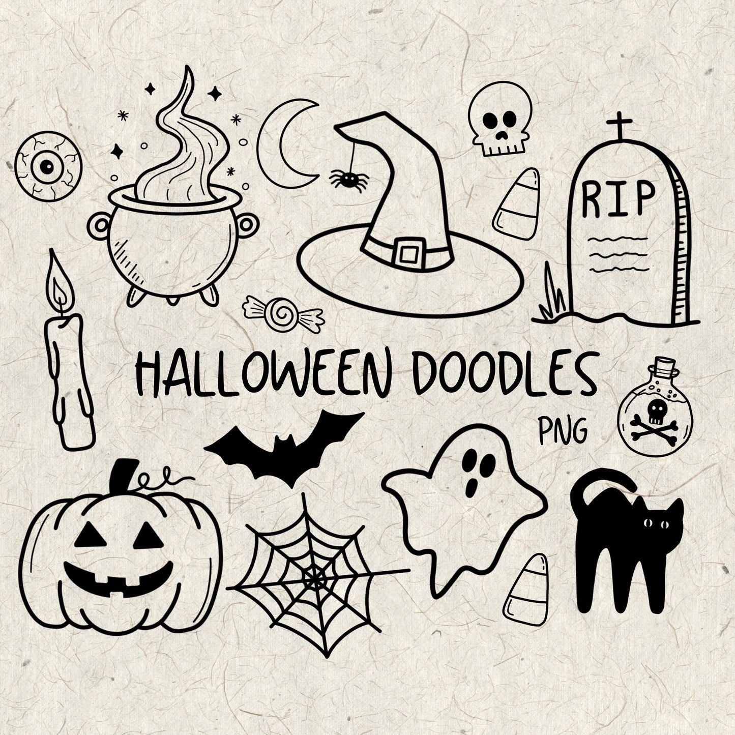 Halloween Doodles PNG