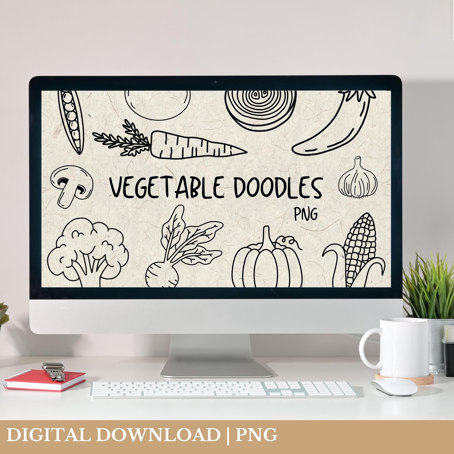 Vegetable Doodles PNG