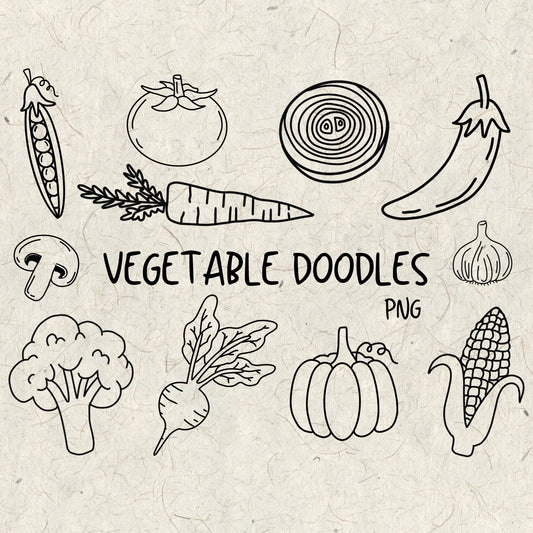 Vegetable Doodles PNG