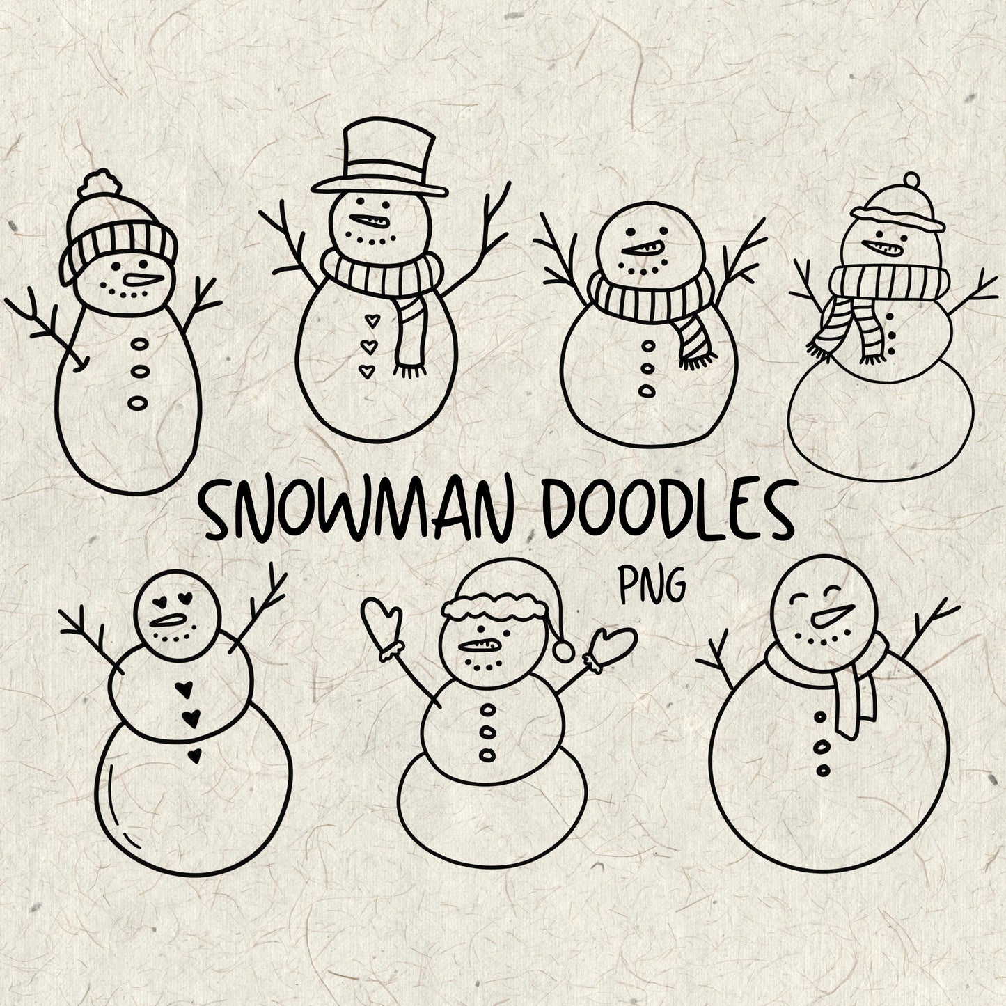 Snowman Doodles PNG