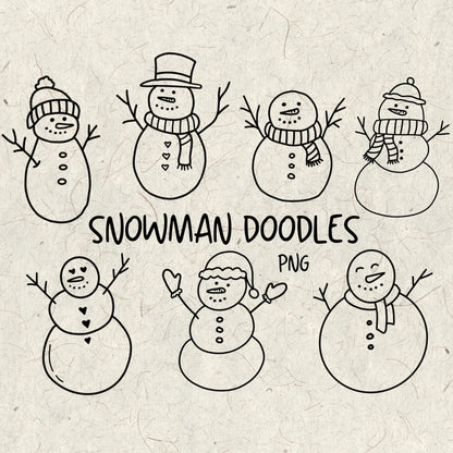 Snowman Doodles PNG