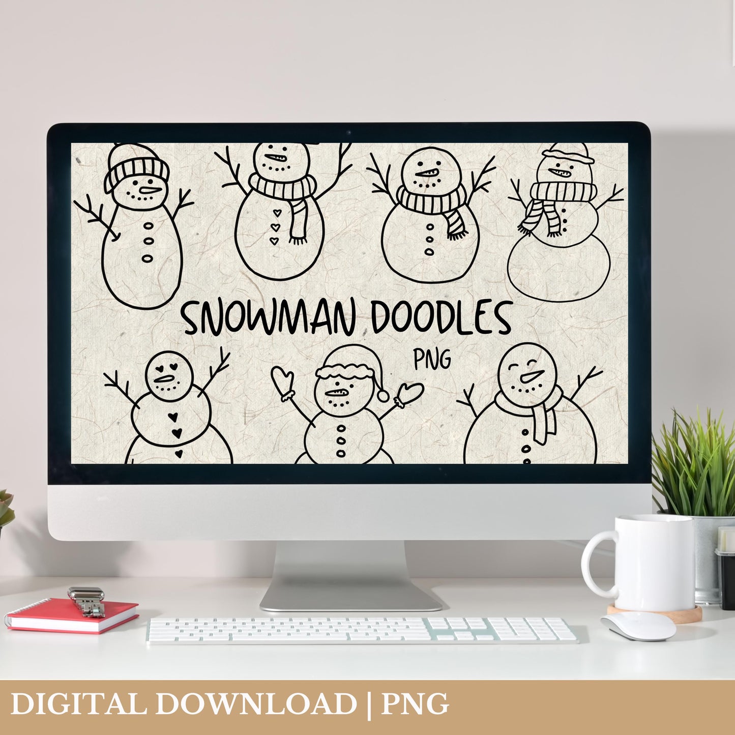 Snowman Doodles PNG