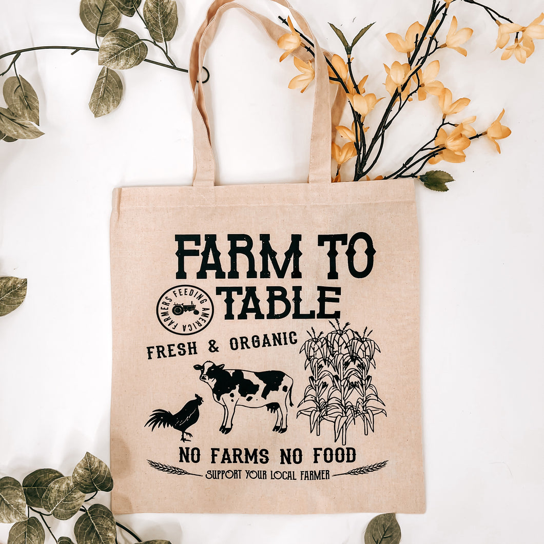 Farm to Table Reusable Tote Bag