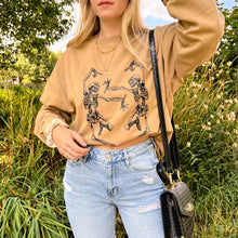 Load image into Gallery viewer, Light Brown Dancing Skeleton Crewneck
